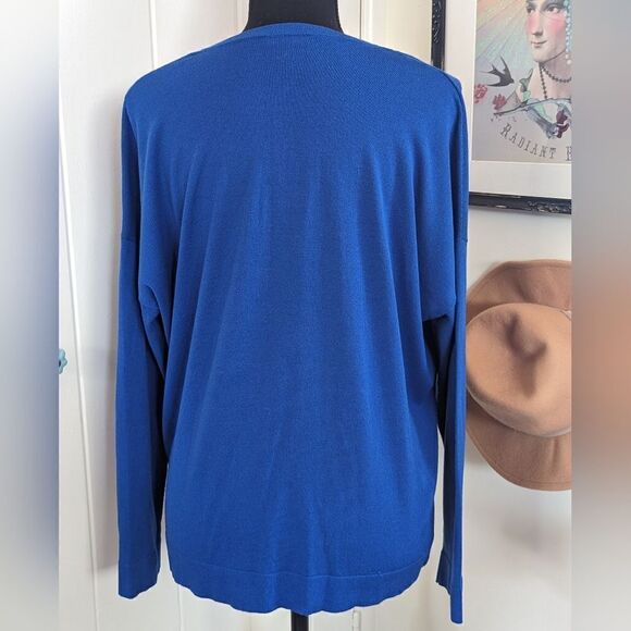 Eileen Fisher Quiet Luxury Preppy Coastal Classic Capsule Sailor Chic Sweater LG - Picture 9 of 13